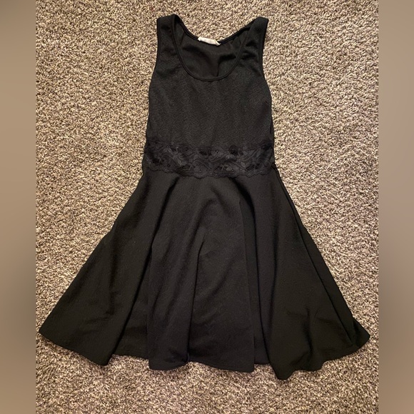 Wild Daisy Fairycore Goth Grunge Whimsigoth Black Lace Embossed Skater Dress - Picture 2 of 10